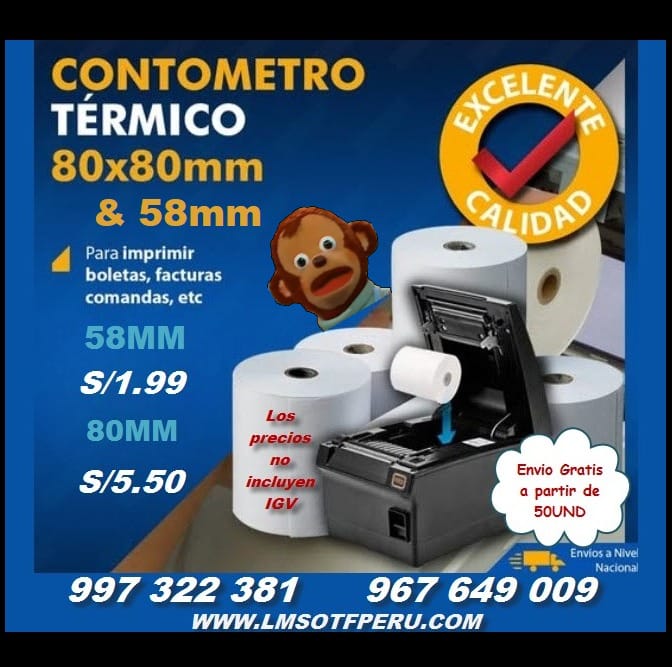 ROLLOS TERMICOS 80X80 MM Y DE 58MM